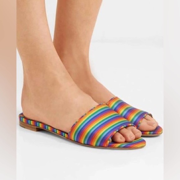 TABITHA SIMMONS Sprinkles Rainbow Slides Size 37 (US 6.5/7) - Picture 4 of 11